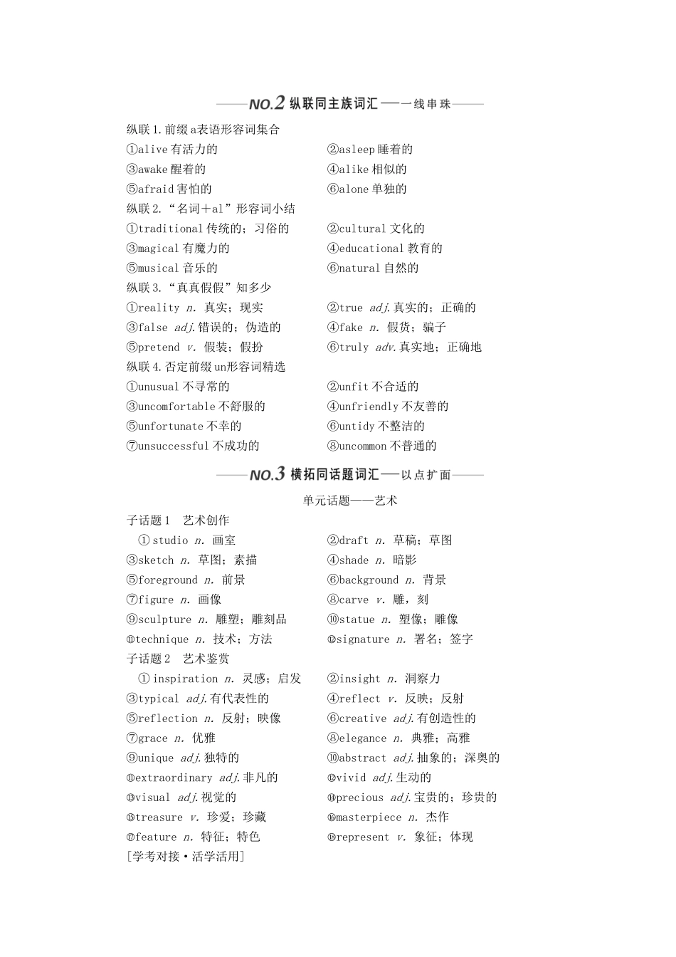 （新课改）高考英语一轮复习 Module 4 Fine Arts—WesternChinese and Pop Arts学案（含解析）外研版必修2-外研版高三必修2英语学案_第2页