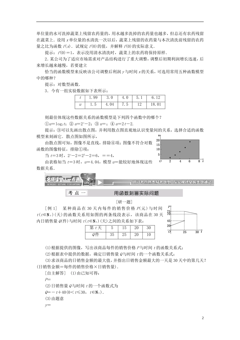 （同步课堂）2013-2014学年高中数学 4.2 实际问题的函数建模名师考点精讲 北师大版必修1_第2页