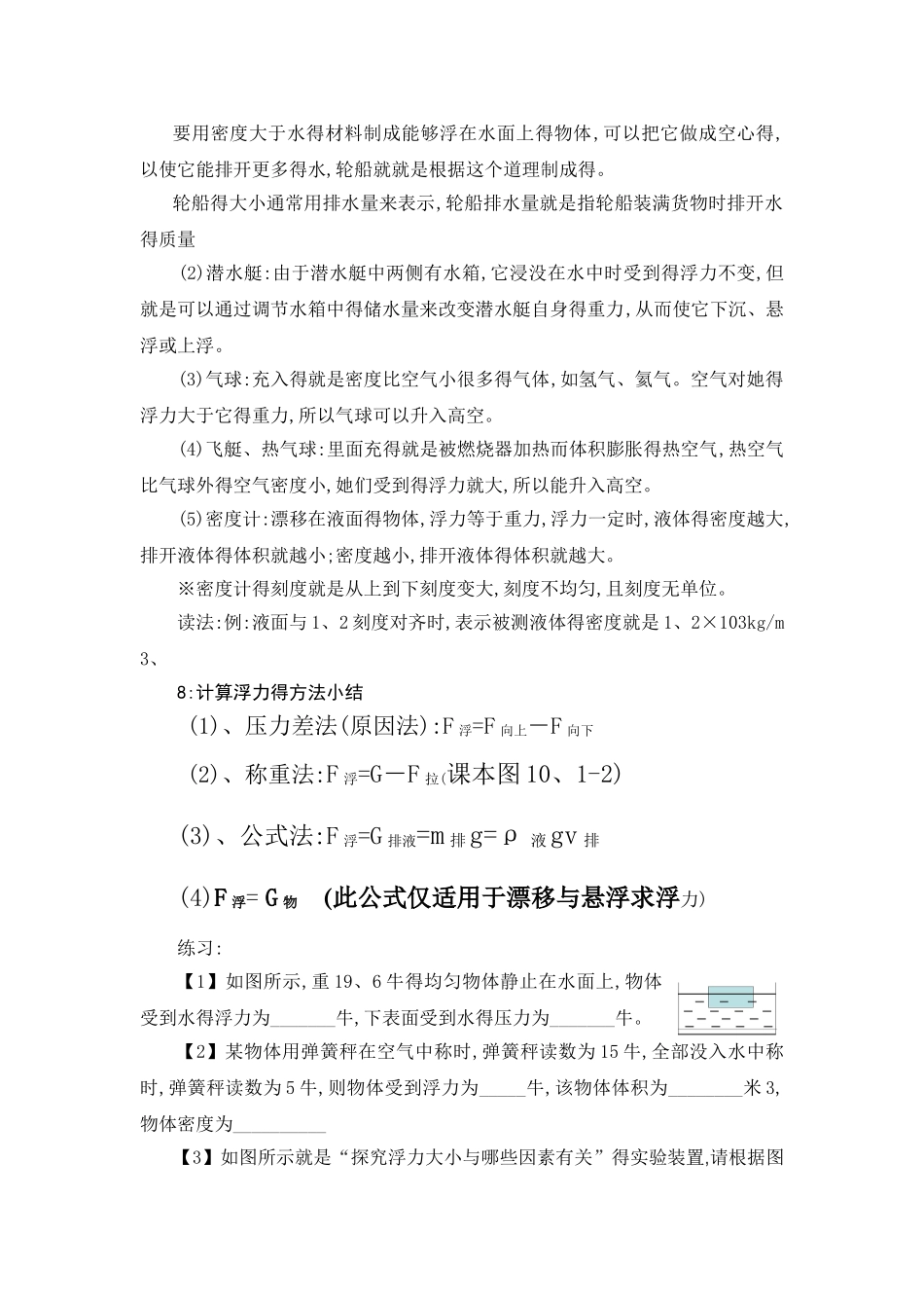浮力知识点总结_第2页