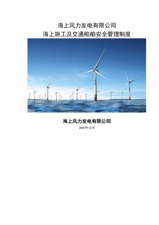 海上施工及交通船舶安全管理制度
