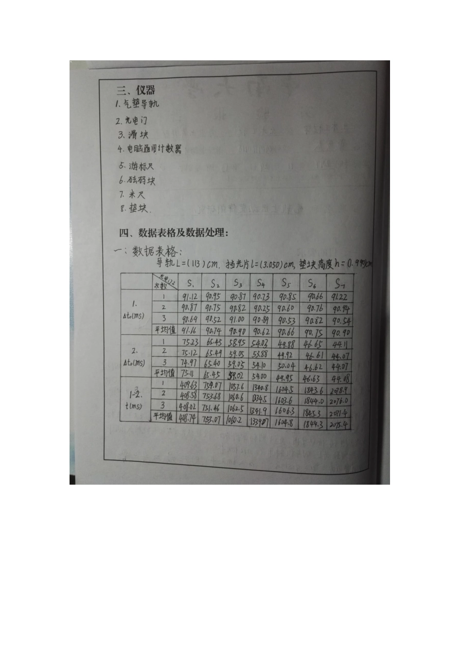 中南大学大物气轨上运动定律的研究实验报告_第2页
