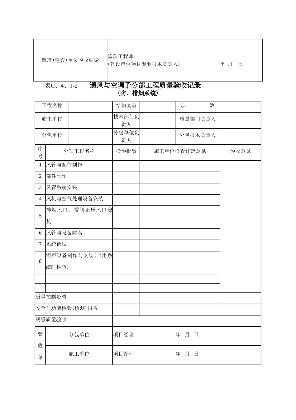 消防防排烟消防局验收规范表格_第2页