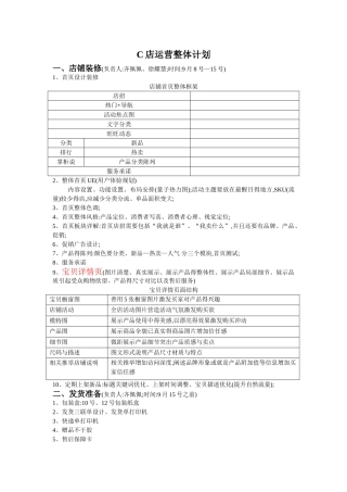 淘宝店运营流程
