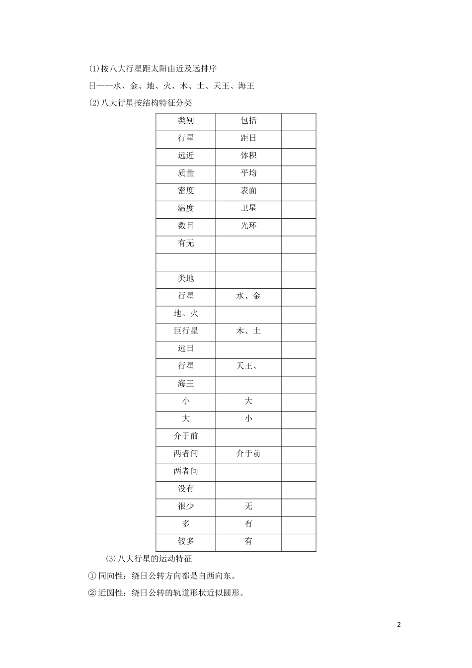 （新课标）高考地理一轮总复习 第二章 宇宙中的地球 第一讲 地球的宇宙环境、太阳对地球的影响教学案-人教版高三全册地理教学案_第2页
