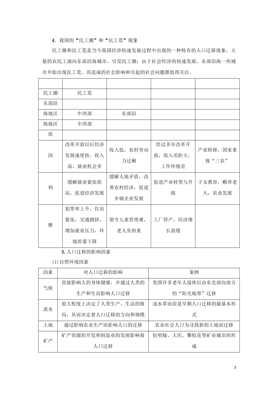 （新课标）高考地理一轮总复习 第六章 人口与城市 第二讲 人口迁移、地域文化与人口教学案-人教版高三全册地理教学案_第3页