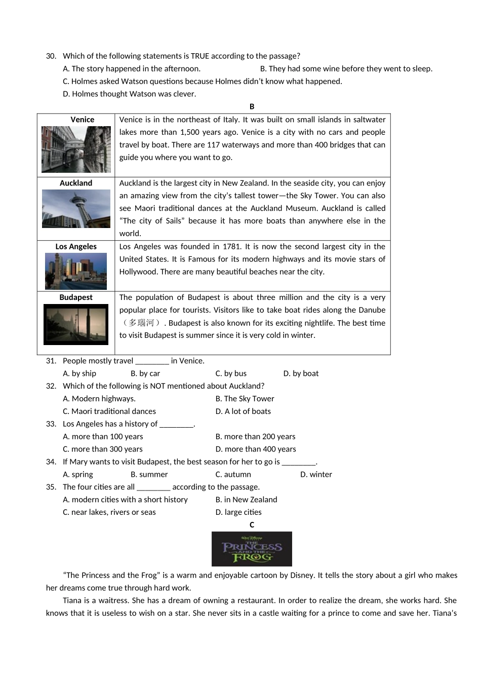 深圳中考英语试题及答案_第3页