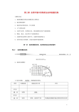 （新课标）高考地理一轮总复习 第三章 自然环境中的物质运动和能量交换 第一讲 地球的圈层结构、地壳物质组成及物质循环教学案-人教版高三全册地理教学案