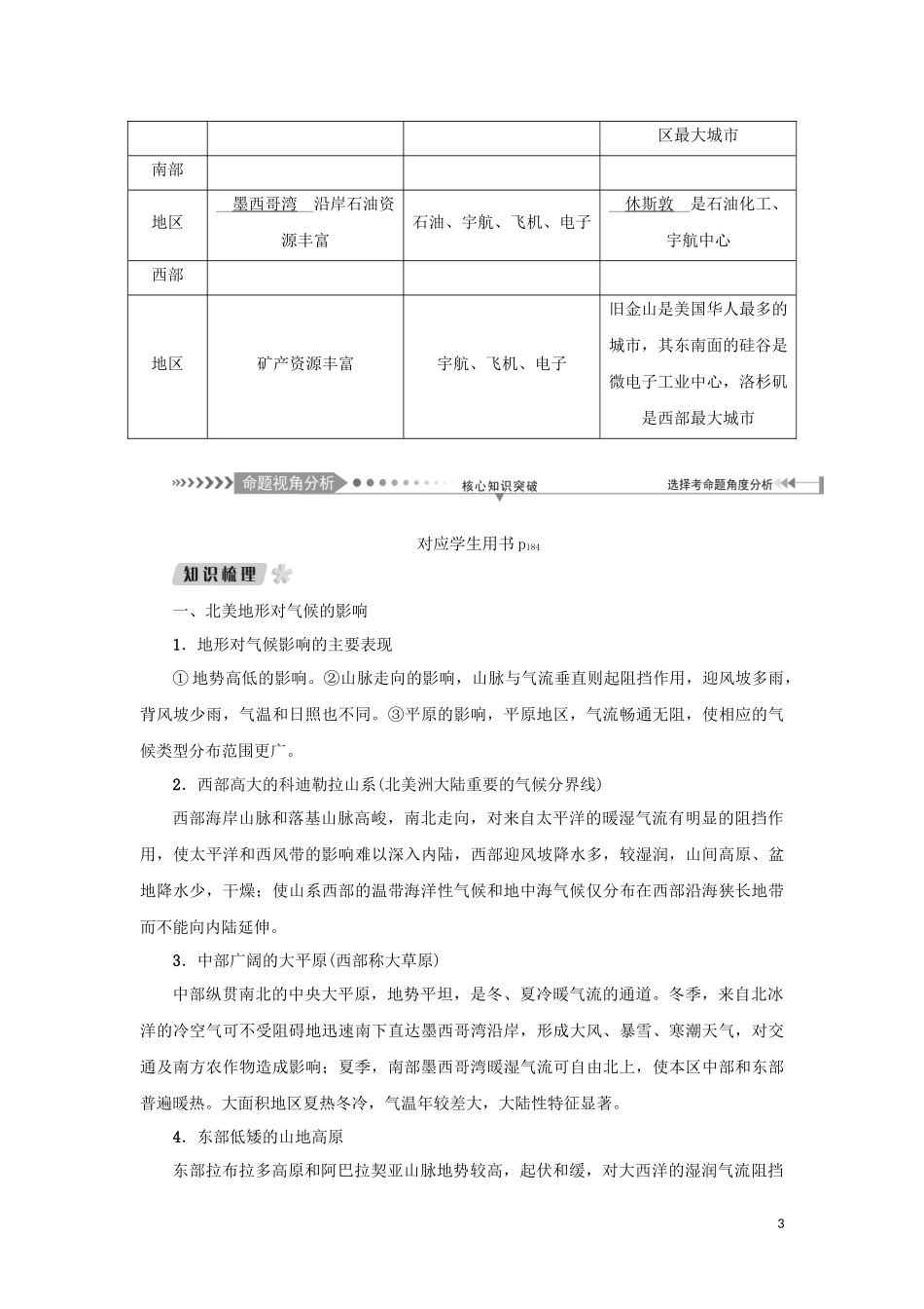 （新课标）高考地理一轮总复习 第十三章 世界地理分区 第五讲 美洲教学案-人教版高三全册地理教学案_第3页