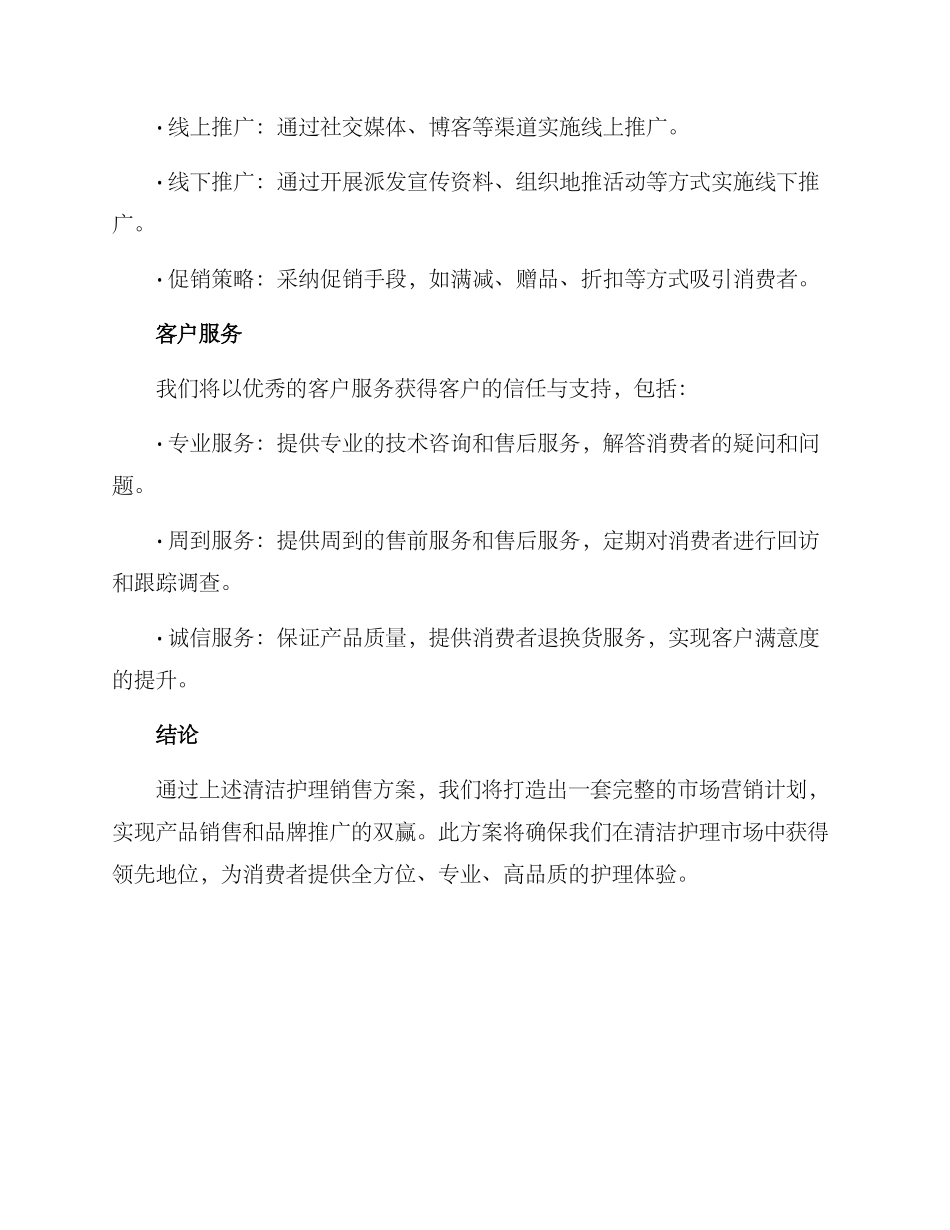 清洁护理销售方案_第3页
