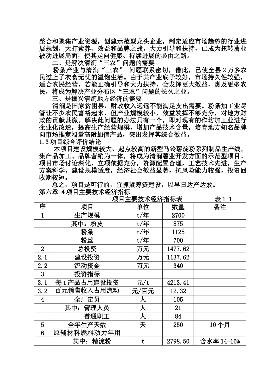 清涧县九天薯业有限责任公司年产2700t新型马铃薯淀粉系列产品生产线技改项目可行性研究报告_第3页