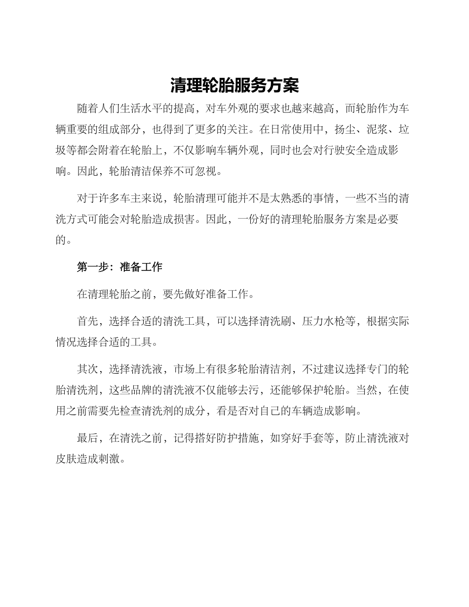 清理轮胎服务方案_第1页