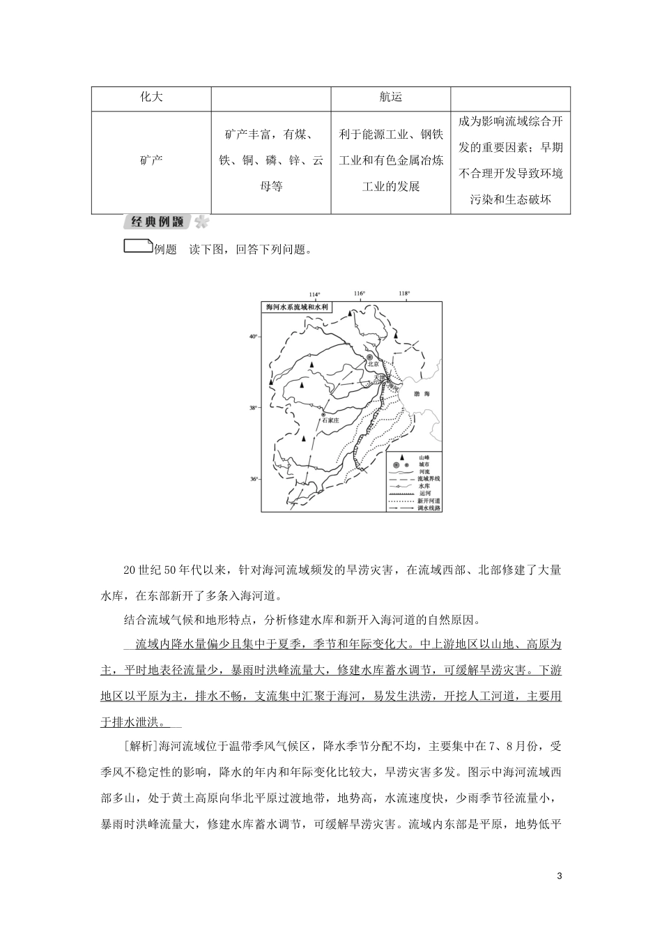 （新课标）高考地理一轮总复习 第十章 区域可持续发展 第三讲 流域综合治理与开发教学案-人教版高三全册地理教学案_第3页