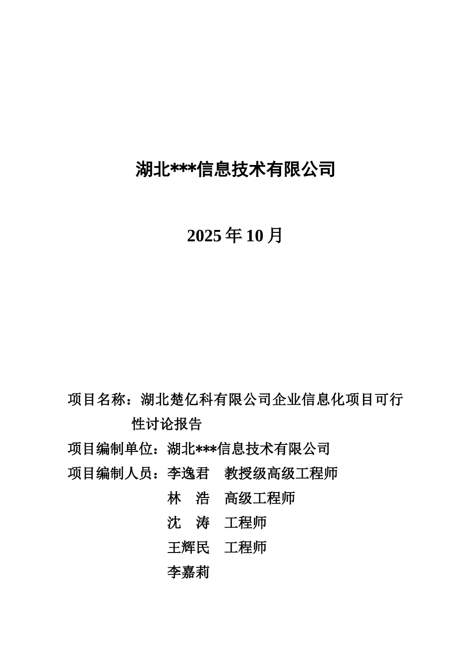 湖北楚亿科有限公司企业信息化项目可行性研究报告_第3页