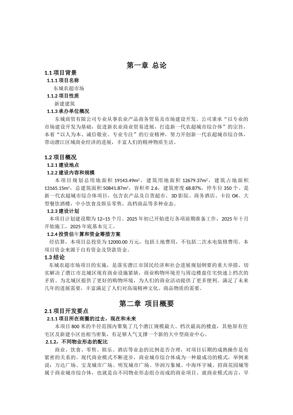 湖北省东城商贸可行性研究报告_第2页