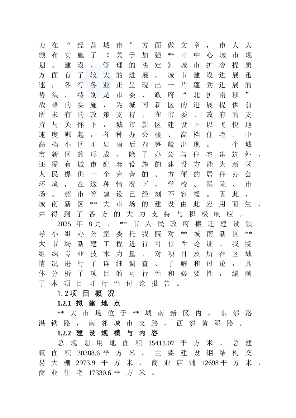 湖南某市批发大市场建设项目可行性研究报告_第3页