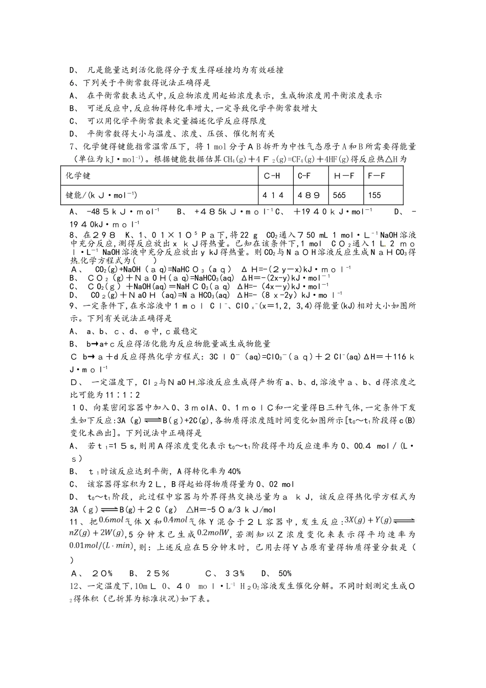 湖南省邵东县第一中学高二化学上学期第一次月考试题 理_第2页