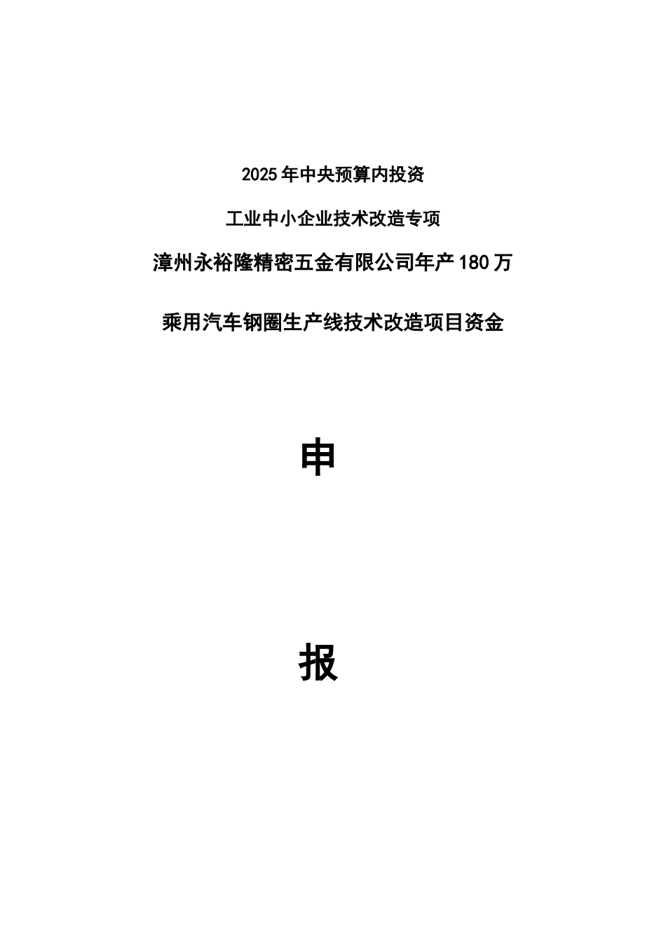 漳州永裕隆精密五金有限公司乘用汽车钢圈生产线技术改造项目建议书_第2页