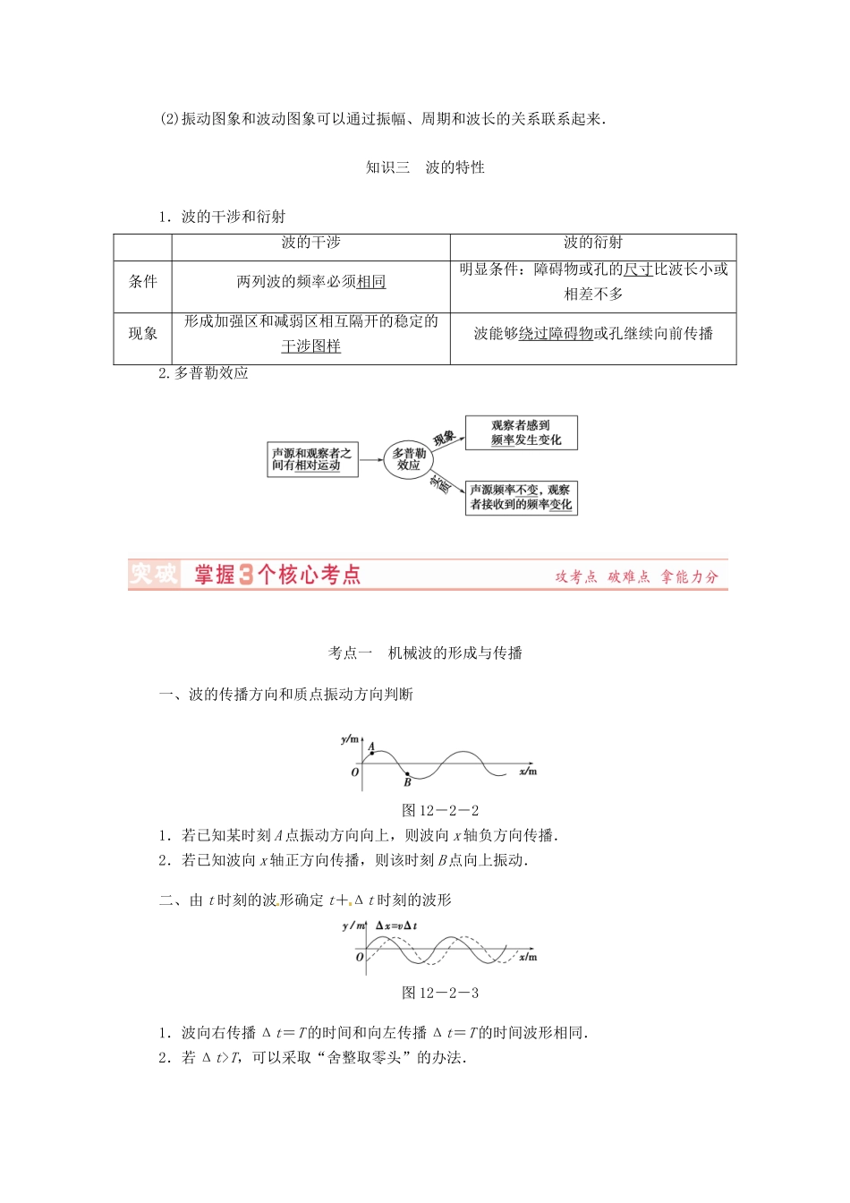 （新课标）河南省2015高考物理总复习讲义 第12章 第2讲 机械波_第2页