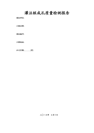 灌注桩成孔质量检测报告