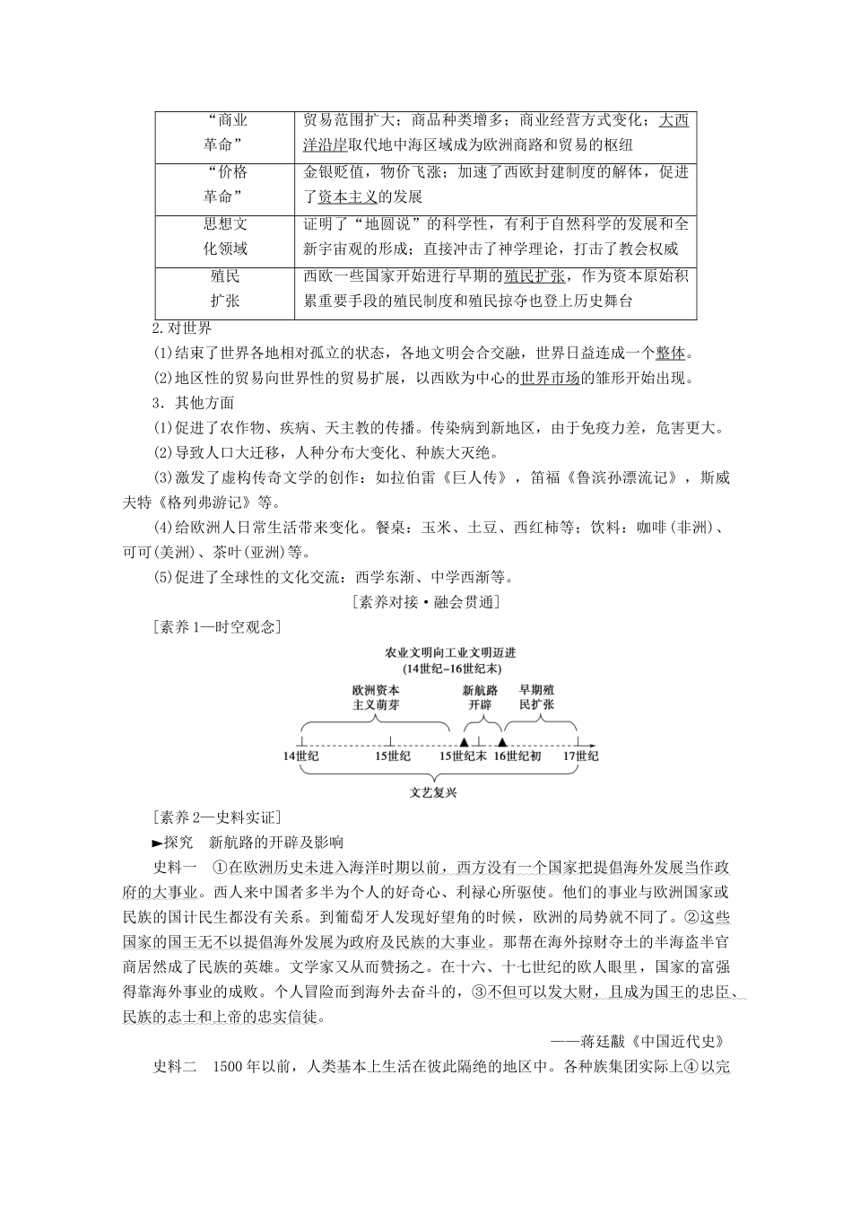 （新课标）高考历史一轮复习 模块2 第七单元 资本主义世界市场的形成和发展 第15讲 开辟新航路、殖民扩张与世界市场的拓展教学案（含解析）-人教版高三全册历史教学案_第2页
