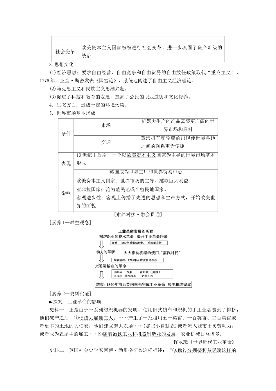 （新课标）高考历史一轮复习 模块2 第七单元 资本主义世界市场的形成和发展 第16讲 工业革命教学案（含解析）-人教版高三全册历史教学案_第2页