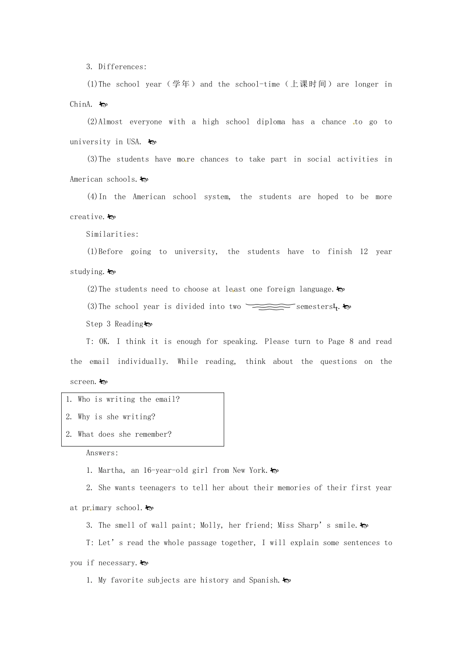 （新课标）辽宁省大连市铁路中学2014年高中英语 Module 1 My First Day at Senior High 6th period教案 外研版必修1_第3页