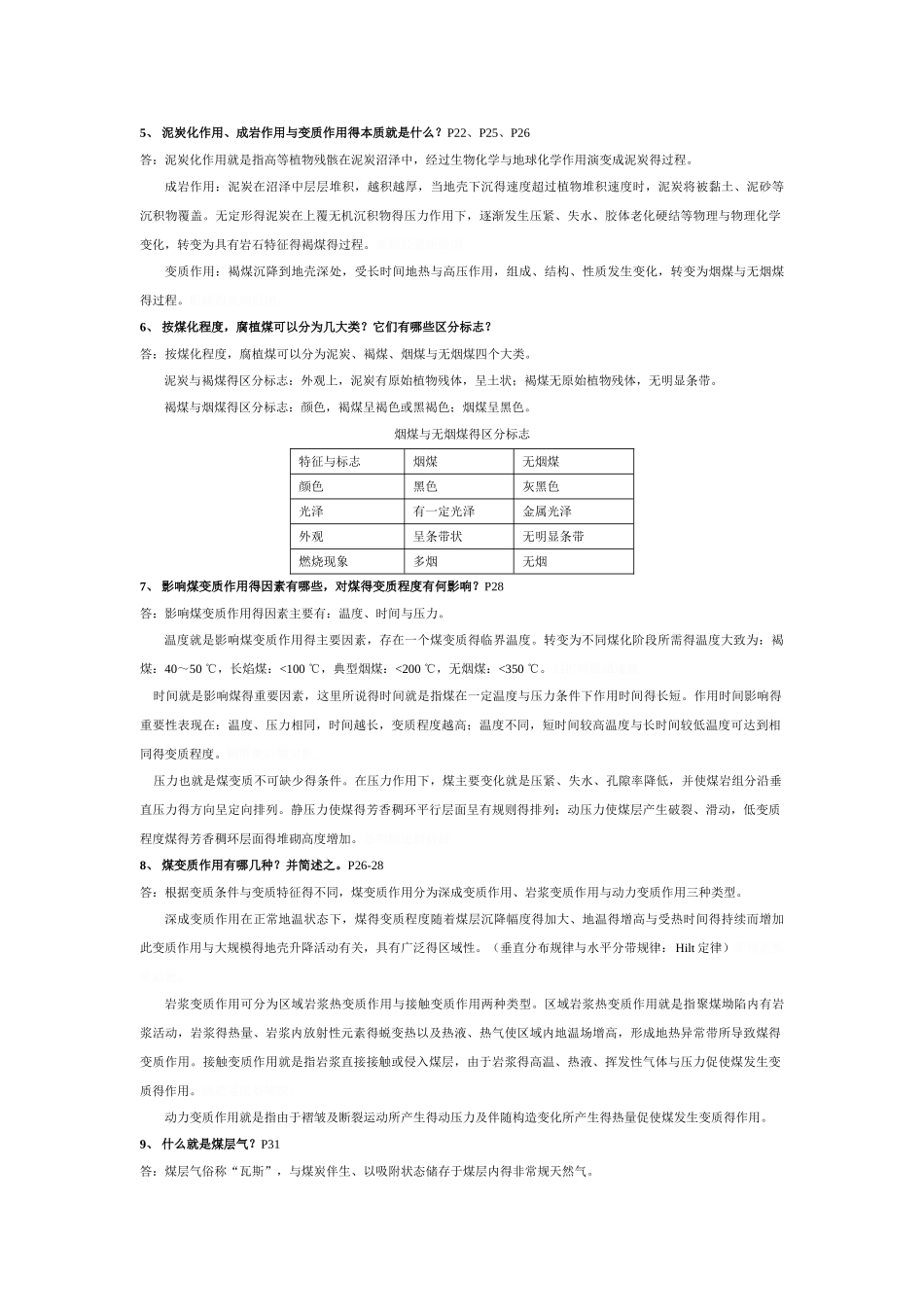 煤化学课后习题答案_第2页