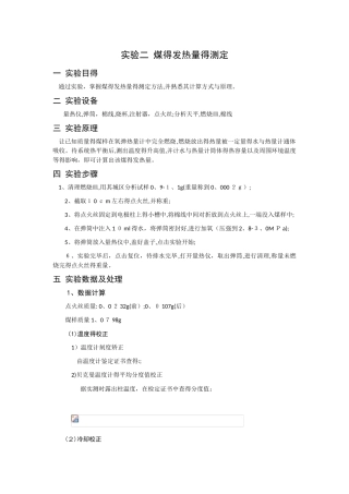 煤的发热量的测定