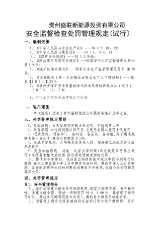 煤矿安全处罚管理规定