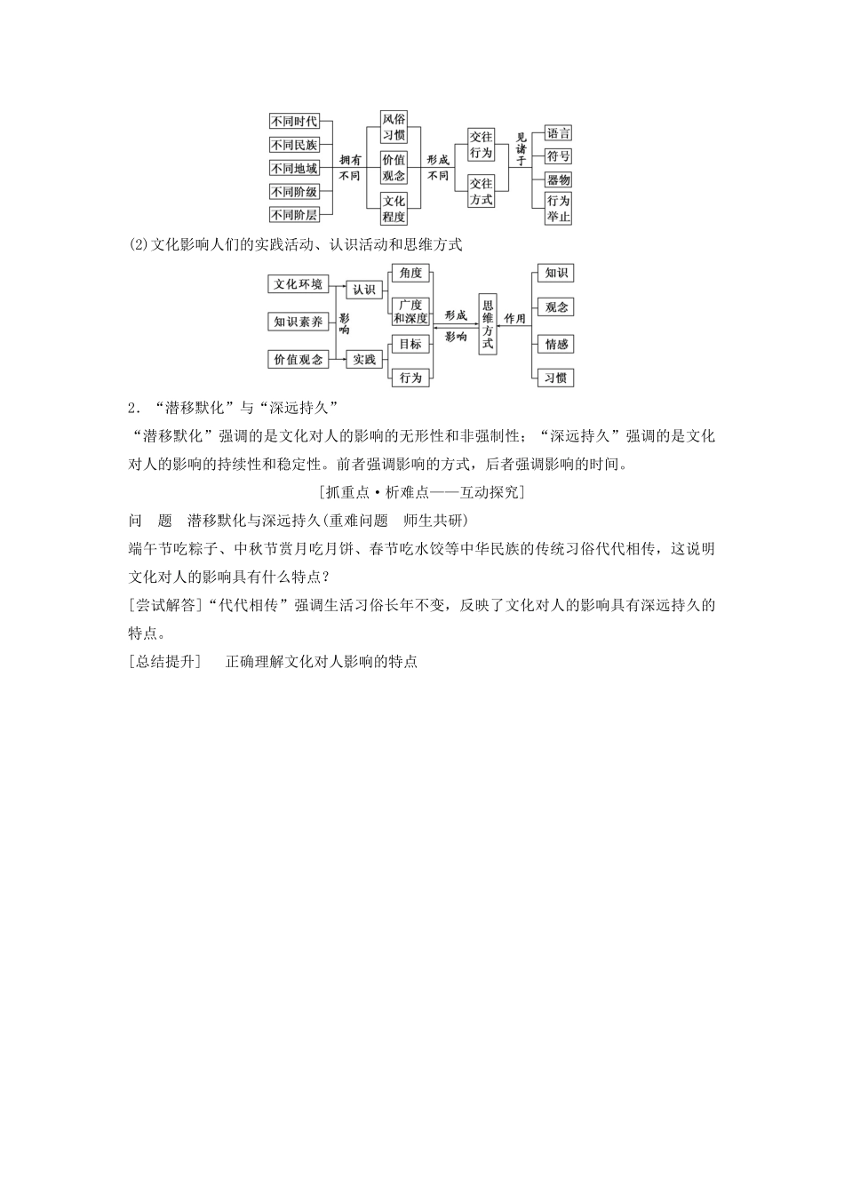 （新课标）高考政治一轮总复习 第9单元 课时2 文化对人的影响教案（必修3）-人教版高三必修3政治教案_第2页