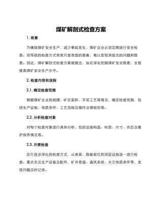 煤矿解剖式检查方案