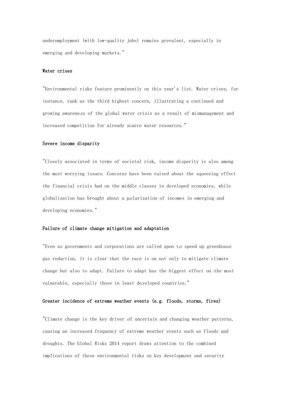 （每日一读）2014年1月高考英语考前突破 阅读理解能力 文化教育 2014全球十大危机_第2页