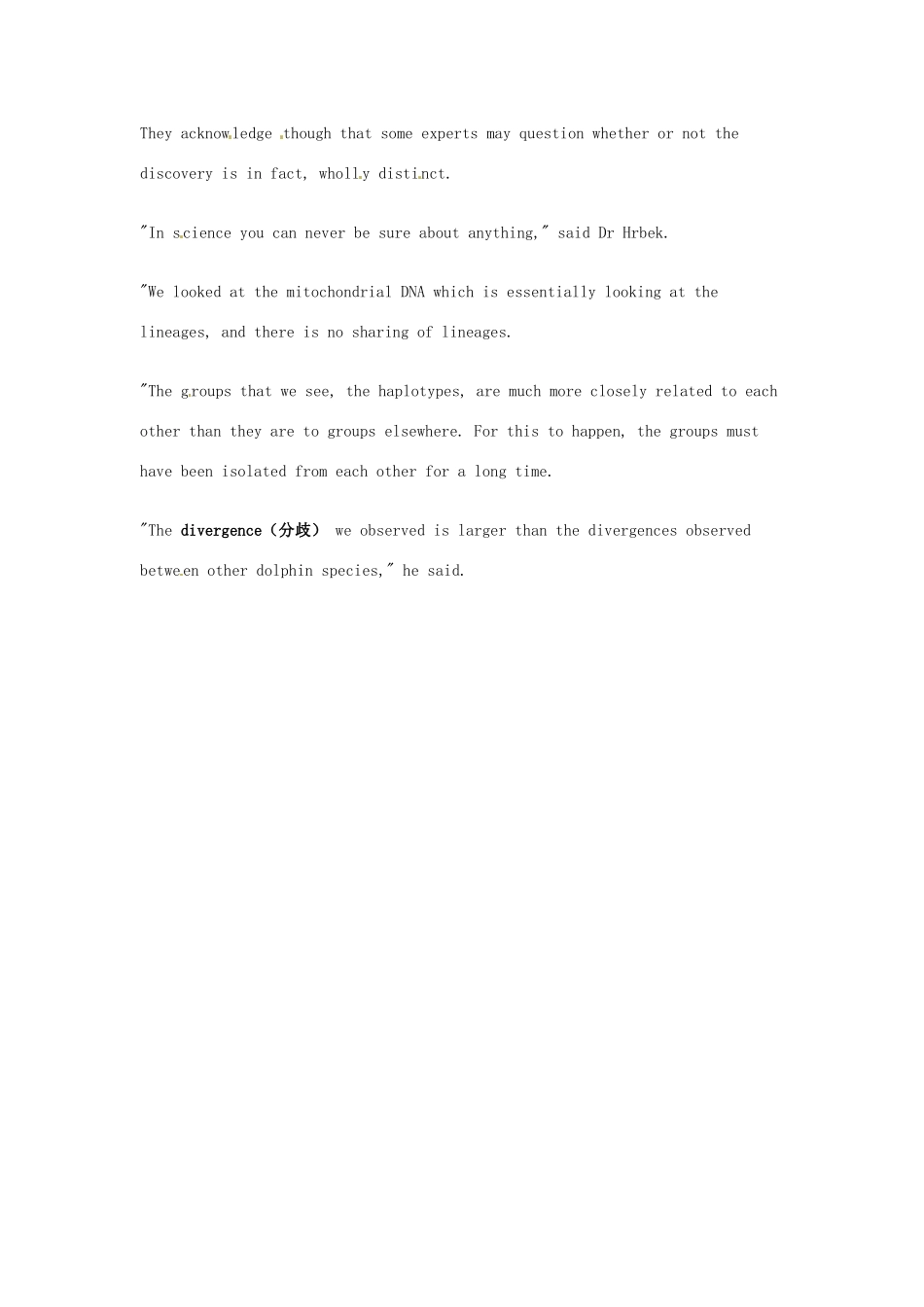 （每日一读）2014年1月高考英语考前突破 阅读理解能力 文化教育 巴西发现一种新的淡水豚_第3页