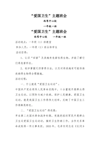 爱国卫生主题队会