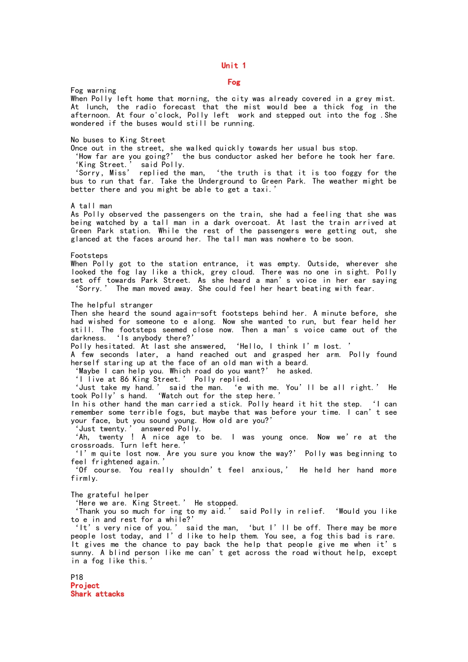 牛津高中英语模块3课文对照 翻译 百度上传_第1页