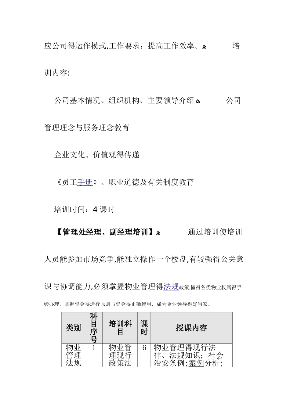 物业管理培训计划_第2页