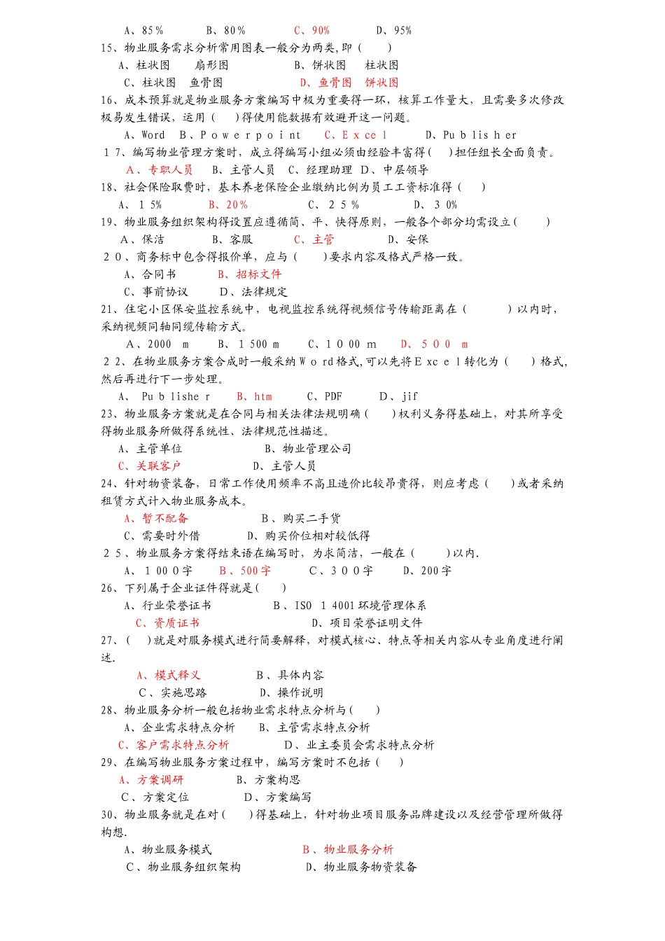 物业管理知识竞赛题_第2页