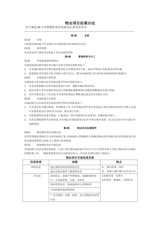 物业项目拓展办法