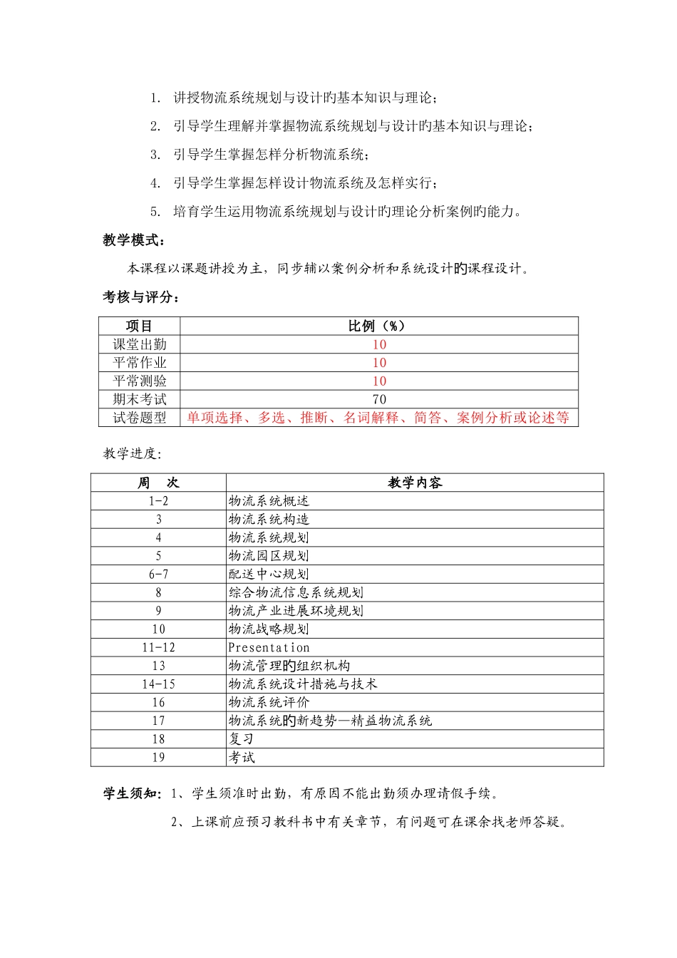 物流系统规划与设计教学方案_第2页