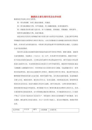 （教师用书）2015高中生物 第2章 第2节 激素的主要生理作用及化学本质素材 新人教版必修3