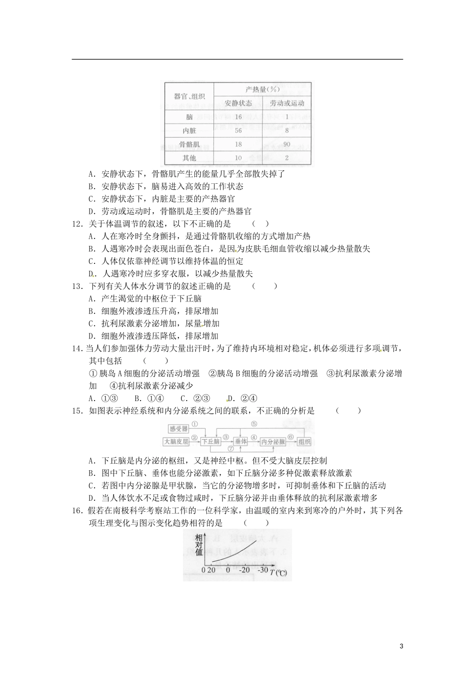 （教师用书）2015高中生物 第2章 第3节 通过激素的调节学案 新人教版必修3_第3页