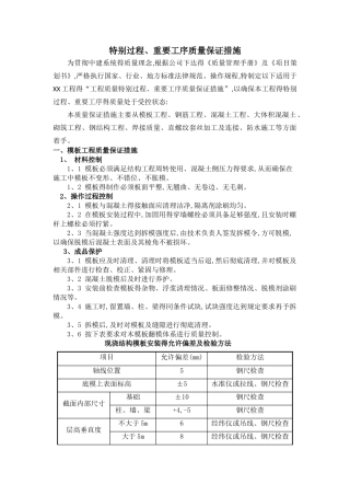 特殊过程、重要工序质量保证措施