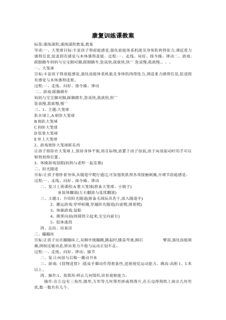 特殊教育课件 康复训练教案