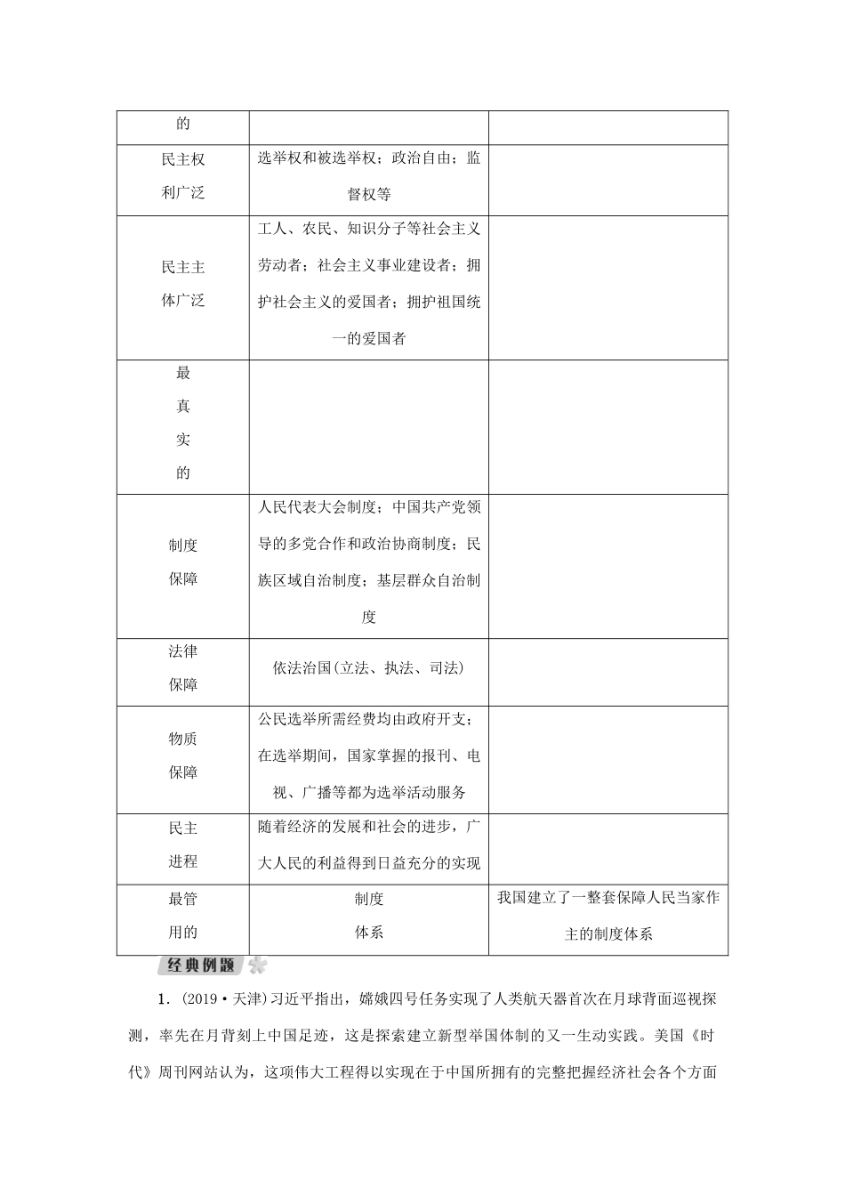 （新课标）高考政治一轮总复习 第一单元 公民的政治生活 第一课 生活在人民当家作主的国家导学案 新人教版必修2-新人教版高三必修2政治学案_第3页