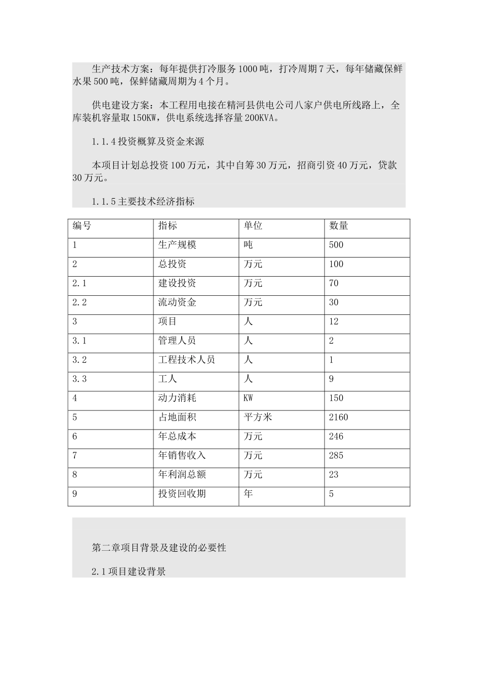 特色林果业保鲜库项目可行性研究报告书书_第2页
