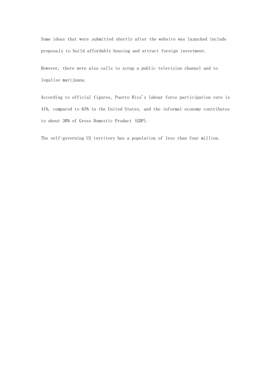 （每日一读）2014年3月高考英语考前突破 阅读理解能力 财经新闻 波多黎各向市民征求经济发展意见_第2页