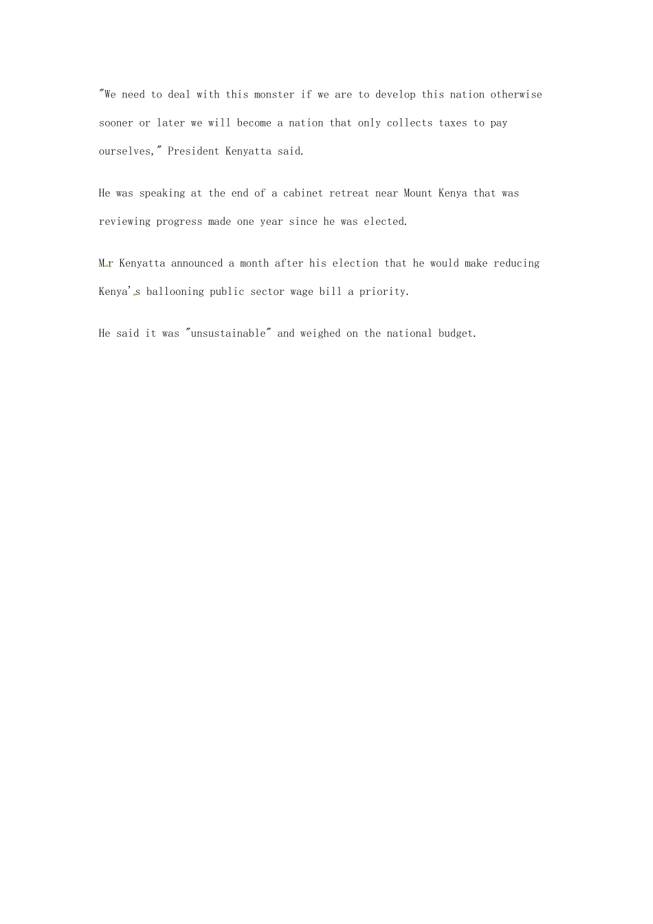 （每日一读）2014年3月高考英语考前突破 阅读理解能力 财经新闻 肯尼亚总统宣布减薪减少财政压力_第2页