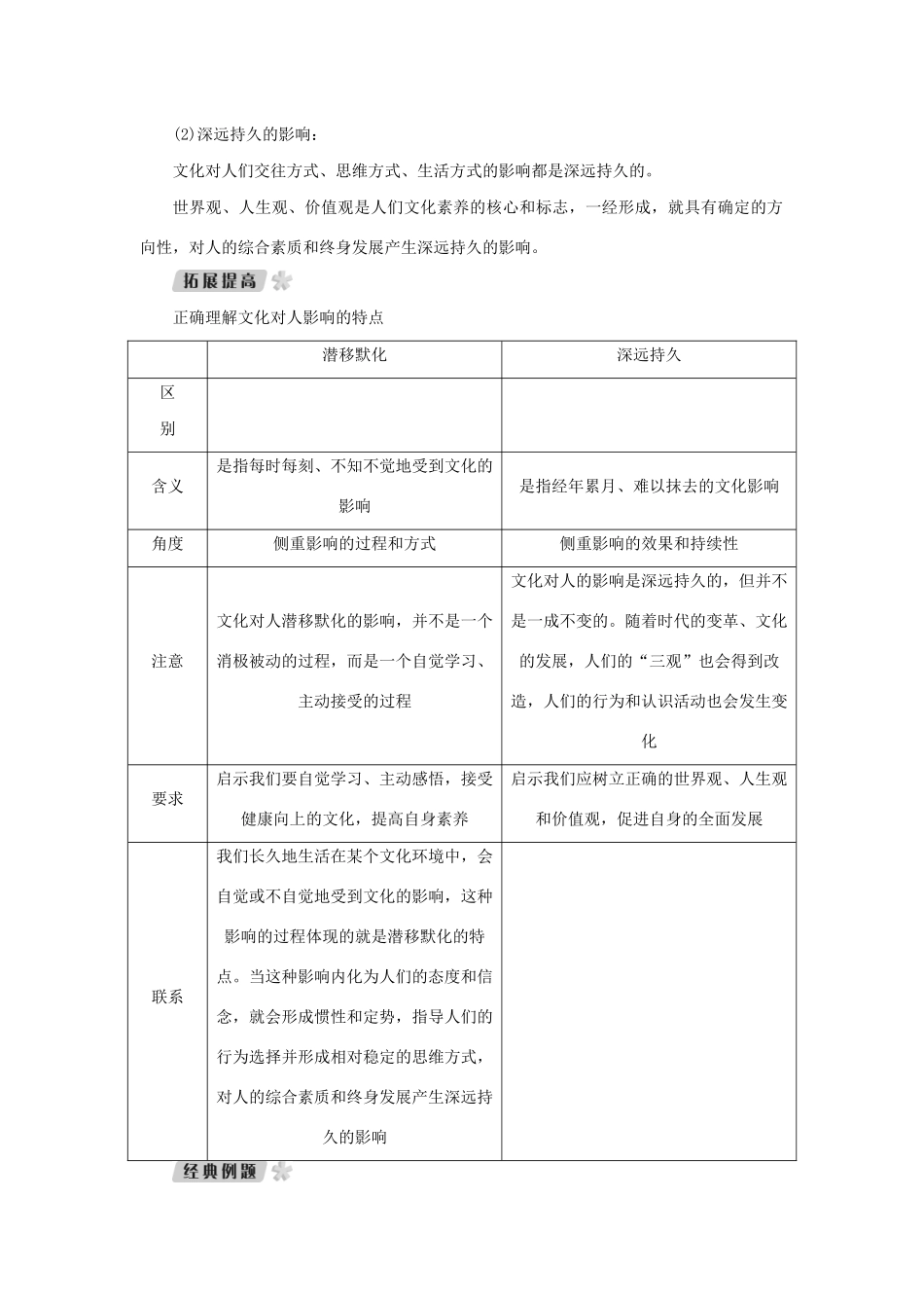 （新课标）高考政治一轮总复习 第一单元 文化与生活 第二课 文化对人的影响导学案 新人教版必修3-新人教版高三必修3政治学案_第2页