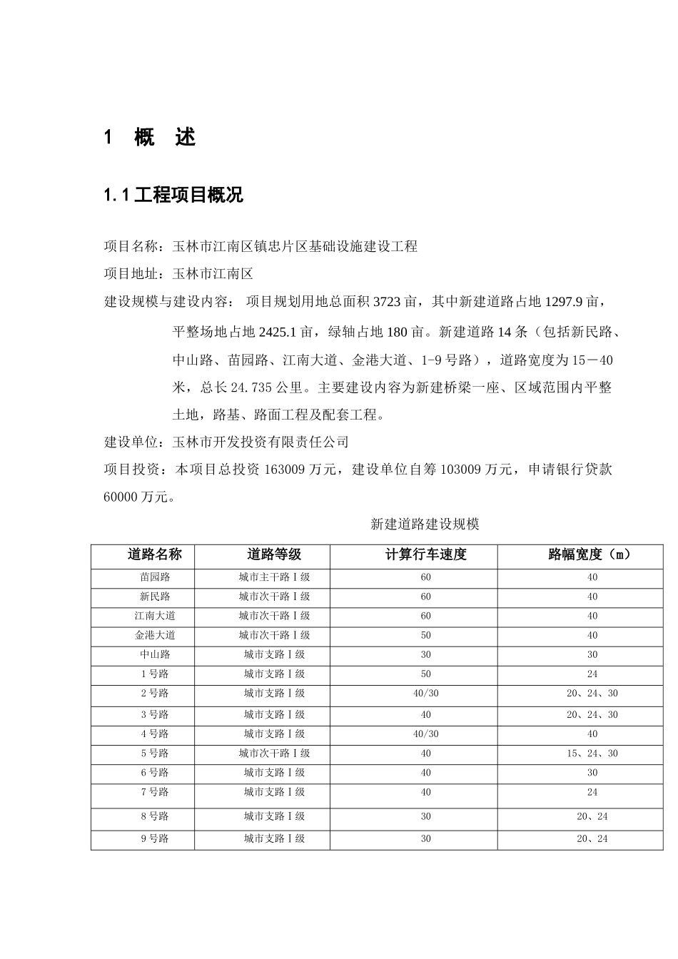 玉林市江南区镇忠片区基础设施建设工程可行性研究报告_第2页