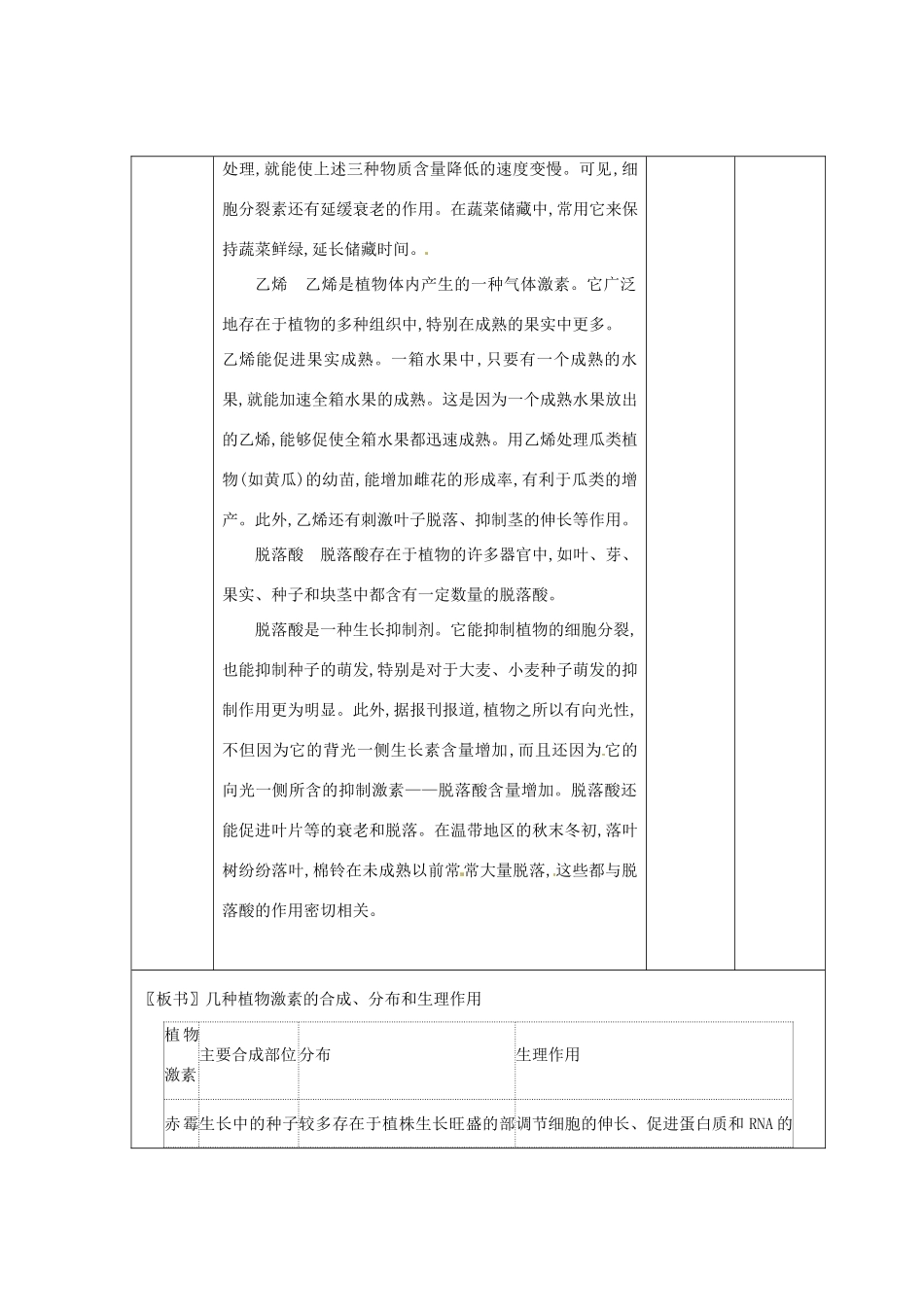 （教师用书）2015高中生物 第3章 第3节 其他植物激素新课教学过程2 新人教版必修3_第2页